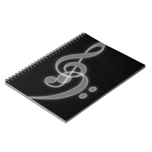 Musik - Treble and Bass Clef - Notebook Notizblock (Linke Seite)