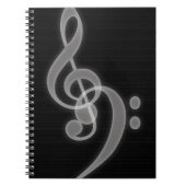Musik - Treble and Bass Clef - Notebook Notizblock (Vorderseite)