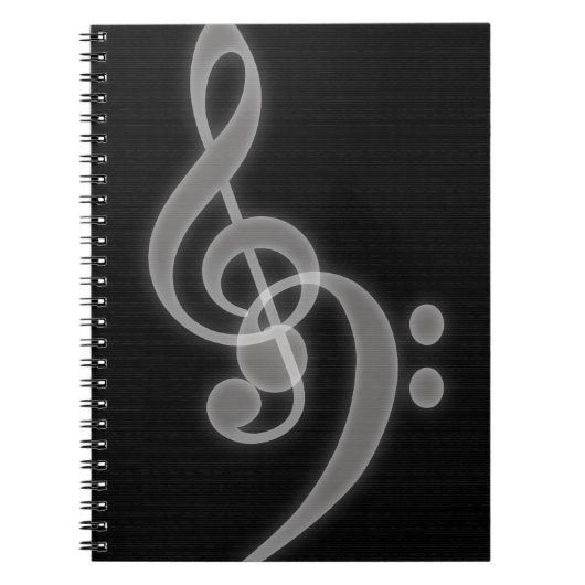 Musik - Treble and Bass Clef - Notebook Notizblock (Vorderseite)