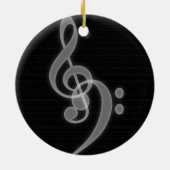 Musik - Treble and Bass Clef - Rundverzierung Keramik Ornament (Hinten)