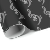 Musik - Treble und Bass Clef Geschenkpapier (Rolleneckpunkt)