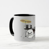 MUSIK TROMMEL SET IN ELEGANTEM CHARCOAL GRAU UND S TASSE (Vorderseite Links)