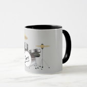 MUSIK TROMMEL SET IN ELEGANTEM CHARCOAL GRAU UND S TASSE (VorderseiteRechts)