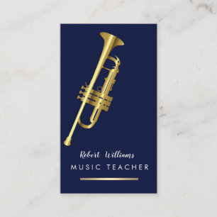 Musik-Trompete-Instrument-Bass-Band-Musiker-Gold Visitenkarte