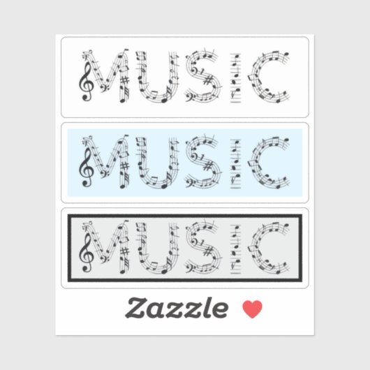 Musik-Typografie-Aufkleber-Set Aufkleber (Blatt)