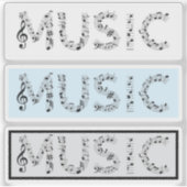 Musik-Typografie-Aufkleber-Set Aufkleber (Vorderseite)