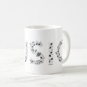 Musik-Typografie Kaffeetasse (VorderseiteRechts)