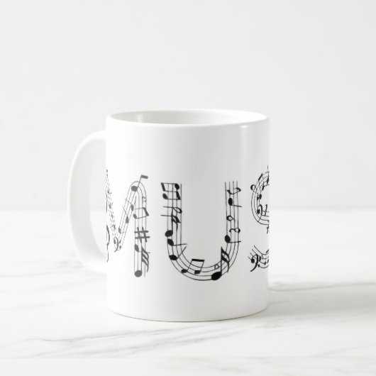 Musik-Typografie Kaffeetasse (Vorderseite Links)