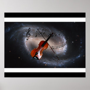 Musik über das Universum ~Spiralgalaxie ~Violine ~ Poster