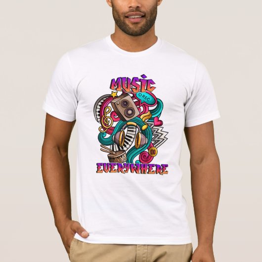 Musik überall Graffiti T-Shirt (Vorderseite)