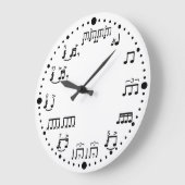Musik-Uhr für Trommler - Notizen und Rudiments Große Wanduhr (Winkel)