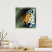 Musik und gefestigte Glastatuen drucken Poster (Küche)