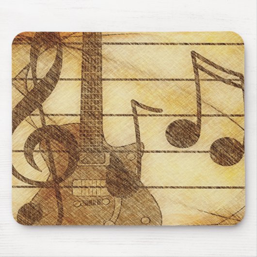 Musik und Gitarre Mousepad (Vorne)