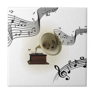 Musik und Grammofondesign Fliese