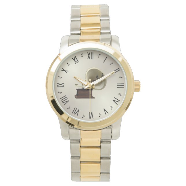 Musik und Gramophon Armbanduhr (Vorderseite)