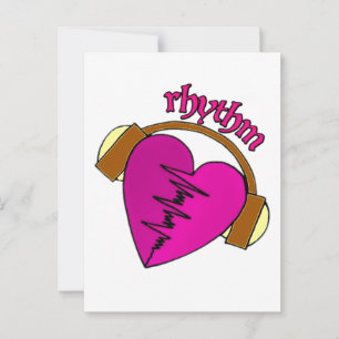Musik und Herzschläge Postkarte