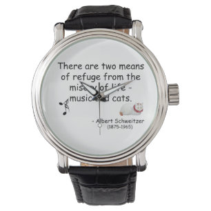 Musik und japanische Katzen-Kunst-Zitat-Uhr Armbanduhr