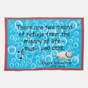 Musik und japanisches Katzen-Kunst-Zitat-Tuch Handtuch