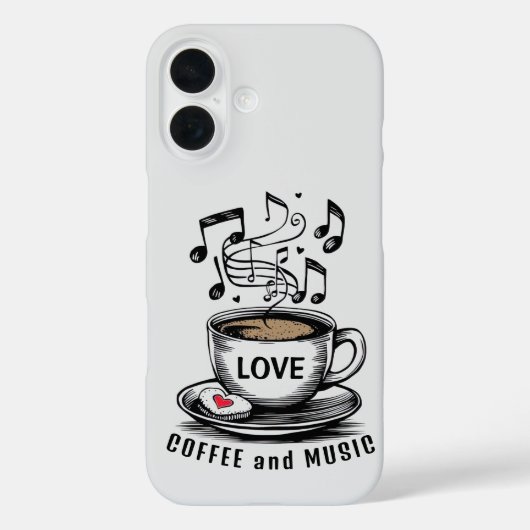 Musik und Kaffee-Handy Case-Mate iPhone Hülle (Rückseite)