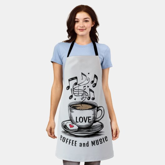 Musik und Kaffee Schürze (Getragen)