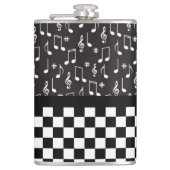 Musik und Karton Schwarz/Weiß Flachmann (Vorderseite)