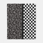 Musik und Karton Schwarz/Weiß Fleecedecke (Vorderseite)