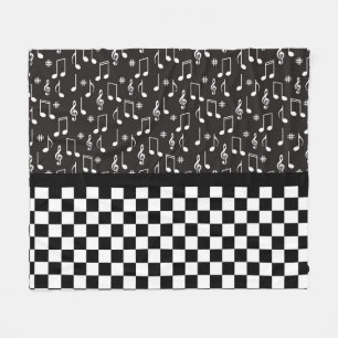 Musik und Karton Schwarz/Weiß Fleecedecke