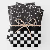 Musik und Karton Schwarz/Weiß Geschenkpapier Set (Beispiel)