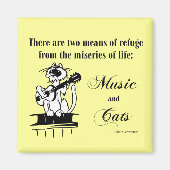 Musik und Katzen 2 - Schweitzer Zitat Magnet (Vorne)