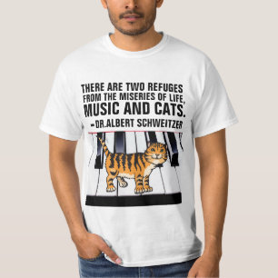 MUSIK UND KATZEN, ALBERT SCHWEITZER QUOTE CAT T-Shirt