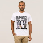 MUSIK UND KATZEN, ALBERT SCHWEITZER QUOTE CAT T-Shirt (Vorne ganz)