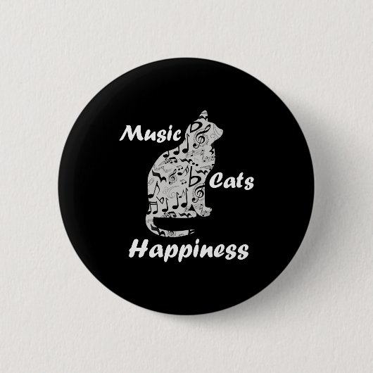 Musik und Katzen ist Glücksangebot Button (Vorderseite)