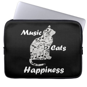 Musik und Katzen ist Glücksangebot Laptopschutzhülle