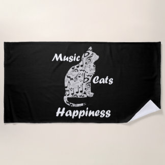 Musik und Katzen ist Glücksangebot Strandtuch