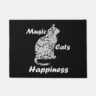 Musik und Katzen sind Glück Zitat Fußmatte