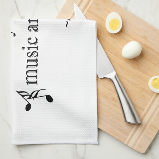 Musik-und Katzen-Zitat-Geschirrtuch Küchentuch (Viertel Falte)