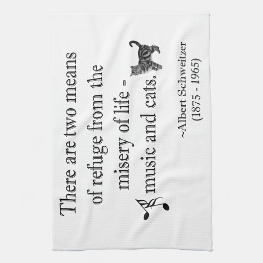 Musik-und Katzen-Zitat-Geschirrtuch Küchentuch (Vertikal)