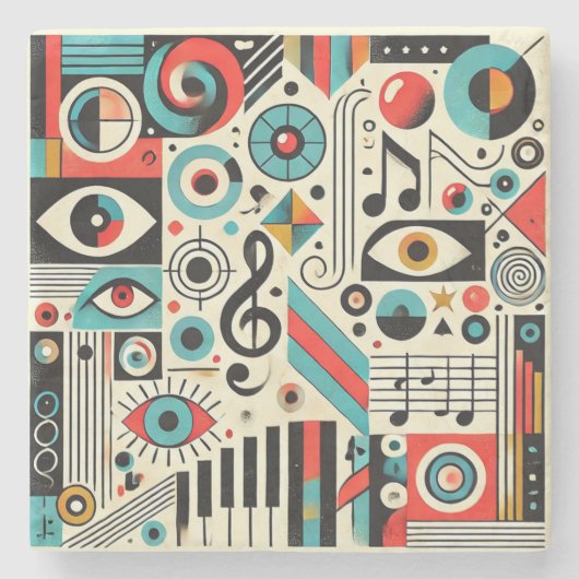 Musik und Kunstelemente Steinuntersetzer (Vorderseite)