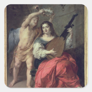 Musik und Liebe, 1652 Quadratischer Aufkleber