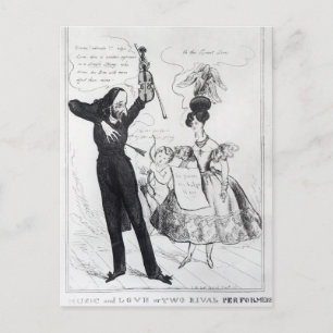 Musik und Liebe oder zwei rivalisierende Künstler Postkarte