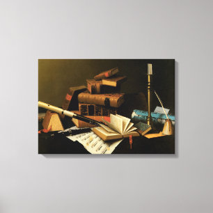 Musik und Literatur von William Harnett, Bildende  Leinwanddruck