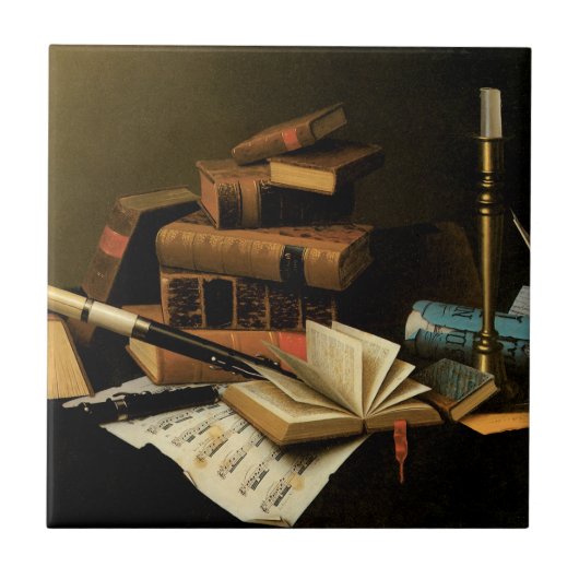 Musik und Literatur von William Harnett, Fine Art Fliese (Vorderseite)