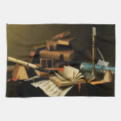 Musik und Literatur von William Harnett, Fine Art Geschirrtuch (Horizontal)