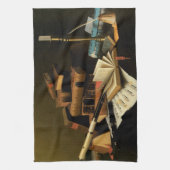 Musik und Literatur von William Harnett, Fine Art Geschirrtuch (Vertikal)