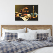 Musik und Literatur von William Harnett, Fine Art Leinwanddruck (Insitu (Schlafzimmer))