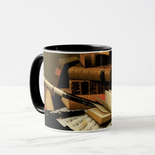 Musik und Literatur von William Harnett, Fine Art Tasse (Vorderseite Links)