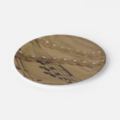 Musik und Perlen Pappteller (Schrägansicht)