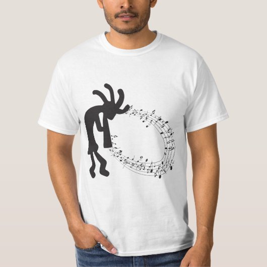 Musik und Petroglyph Kokopelli T - Shirt (Vorderseite)