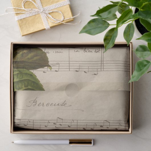 Musik und Rose - Design 1 Seidenpapier (Geschenk)