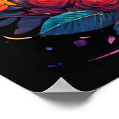 Musik und Rose Elektrische Gitarre Poster (Ecke)